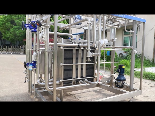 ΚΙΝΑ 1000L Pasteurizer Machine With PLC For Milk / Yogurt / Fruit Juice Processing Line SUS304/316 προς πώληση