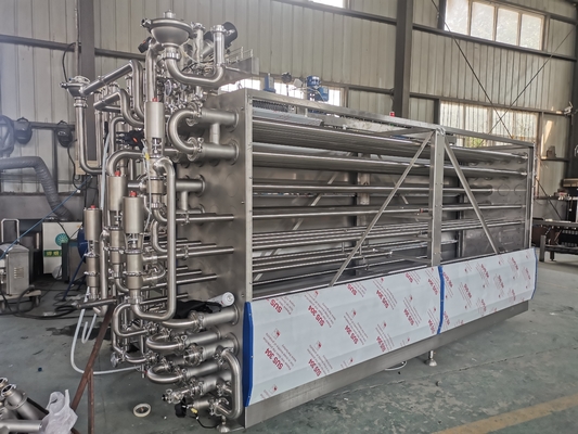 Προσαρμοσμένη μηχανή αποστείρωσης 500-20000L/H UHT για γραμμή επεξεργασίας τροφίμων και ποτών με PLC SUS304/316